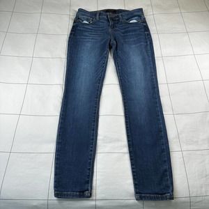 Judy Blue Jeans Womens 28 Blue Skinny Fit Stretch Classic 5 Pocket Whiskering